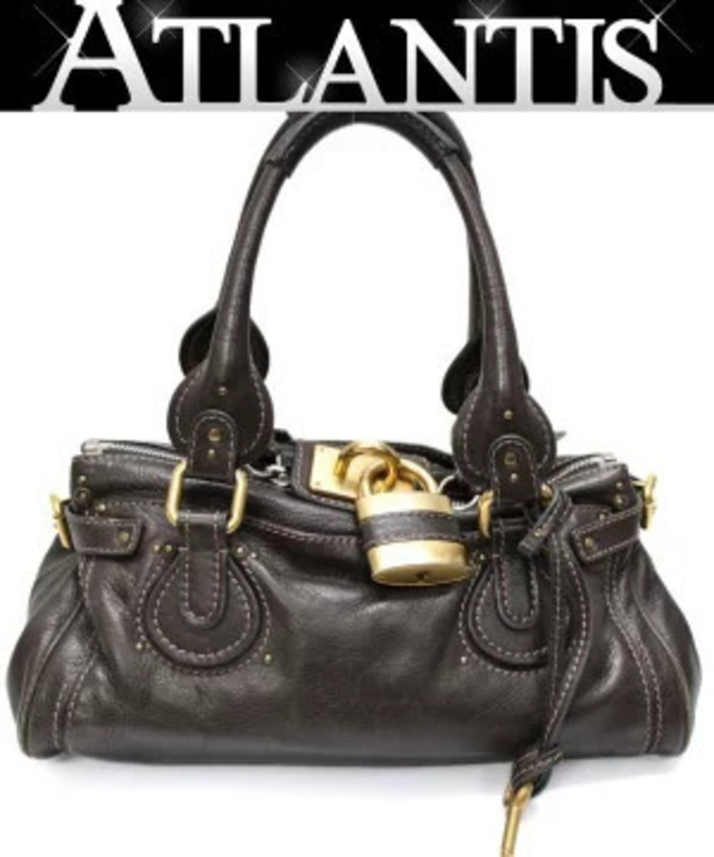 Chloe Paddington Handbag Leather Dark Brown